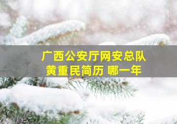 广西公安厅网安总队黄重民简历 哪一年